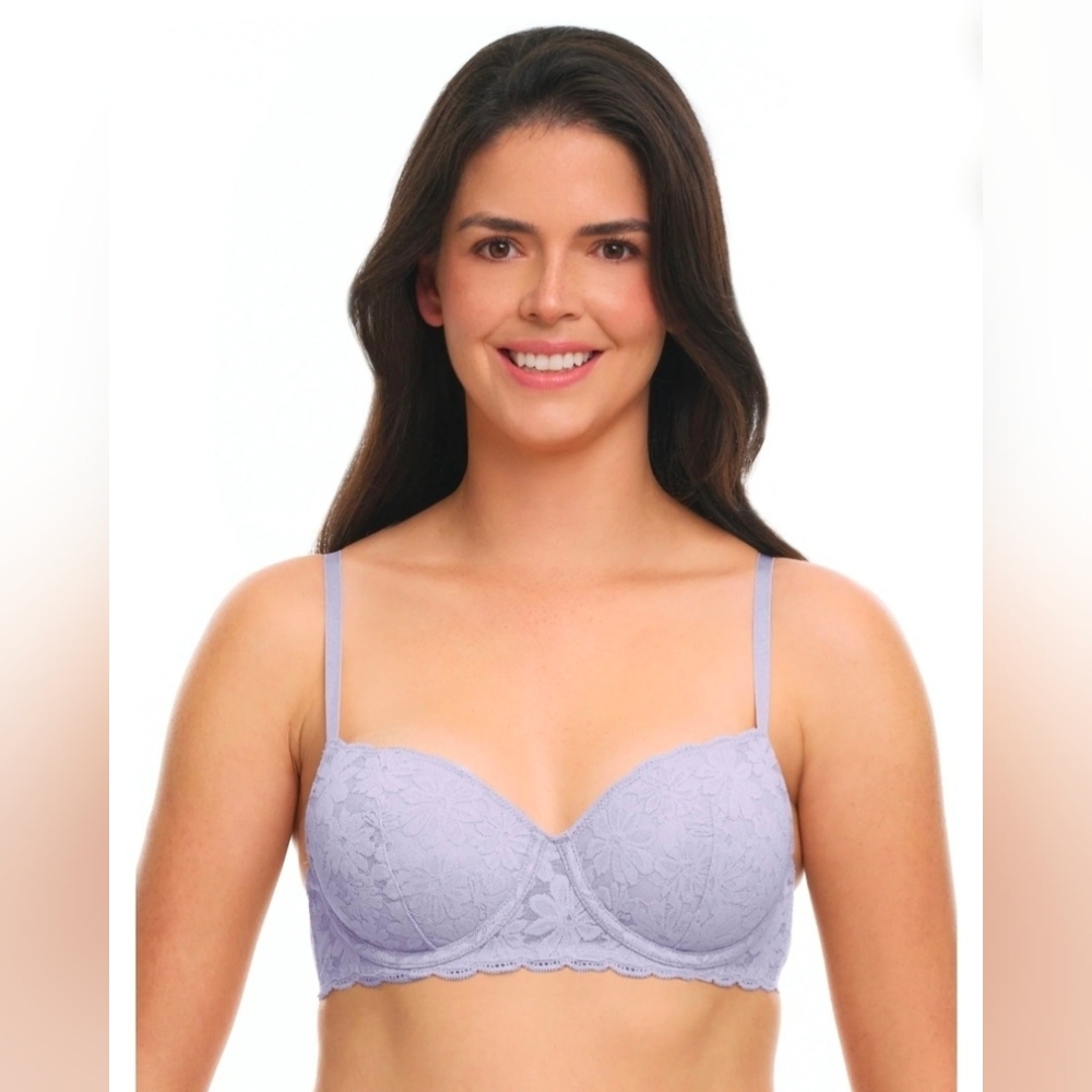 No Boundries Lavender Lace Balconette Bra Women's 36D